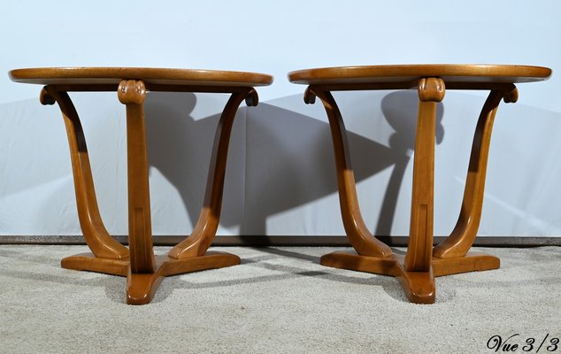 Small Art Deco Side Tables in Walnut and Merisier attributed to E.Arzani, 1930s, Set of 2-RVK-1735373