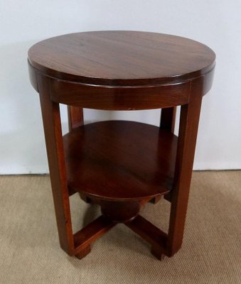 Small Art Deco Solid Teak Gueridon Table, 1920s-RVK-1123141