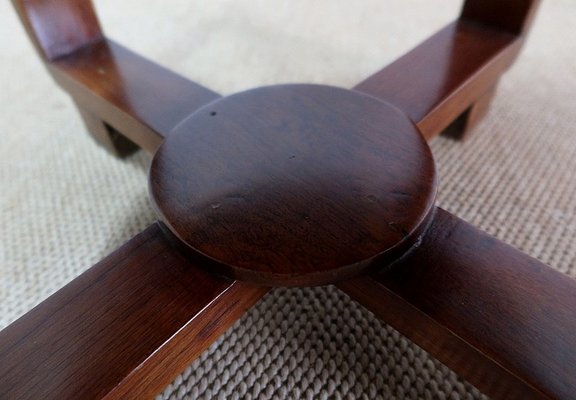 Small Art Deco Solid Teak Gueridon Table, 1920s-RVK-1123141