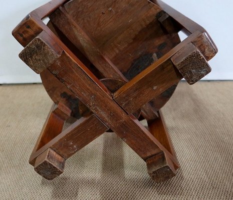 Small Art Deco Solid Teak Gueridon Table, 1920s-RVK-1123141