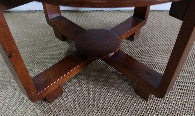 Small Art Deco Solid Teak Gueridon Table, 1920s-RVK-1123141