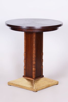 Small Art Deco Table in Oak and Brass, 1920s-WHY-1734273