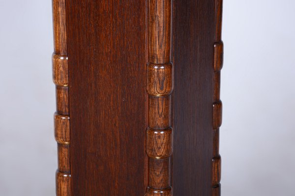 Small Art Deco Table in Oak and Brass, 1920s-WHY-1734273