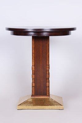 Small Art Deco Table in Oak and Brass, 1920s-WHY-1734273