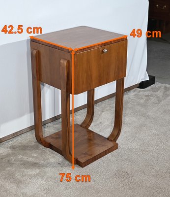 Small Art Deco Table in Walnu, 1930s-RVK-1705671