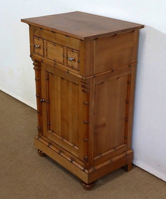 Small Art Nouveau Bamboo Style Cupboard in Solid Cherry, 1900s-RVK-1298306