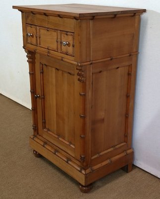 Small Art Nouveau Bamboo Style Cupboard in Solid Cherry, 1900s-RVK-1298306