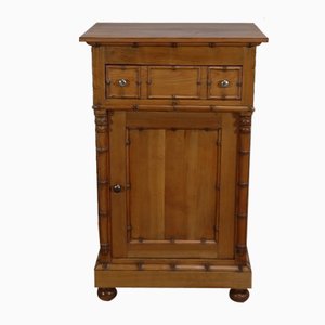 Small Art Nouveau Bamboo Style Cupboard in Solid Cherry, 1900s-RVK-1298306