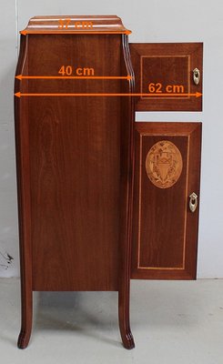 Small Art Nouveau Cabinet in Mahogany and Precious Wood, Early 20th Century-RVK-940947