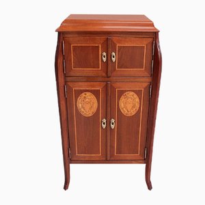 Small Art Nouveau Cabinet in Mahogany and Precious Wood, Early 20th Century-RVK-940947