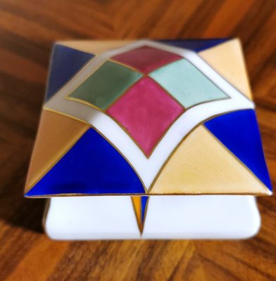 Small Art Nouveau German Porcelain Multicolor Box from Galluba & Hofmann-QRS-1104413