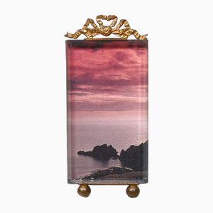 Small Art Nouveau Picture Frame in Brass & Glass Pane-EY-1737427