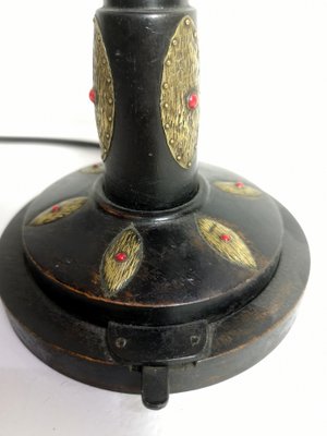 Small Art Nouveau Table Lamp With Brass and Enamel Accents, 1920s-UWE-1180528