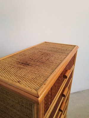 Small Bamboo & Rattan Chest of Drawers, 1970s-UIW-1210402