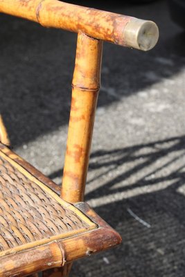 Small Bamboo Sofa with Brass, Italy, 1950s-EH-1094614