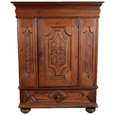 Small Baroque 1-Door Cabinet in Oak, 18th Century-DXD-1132866