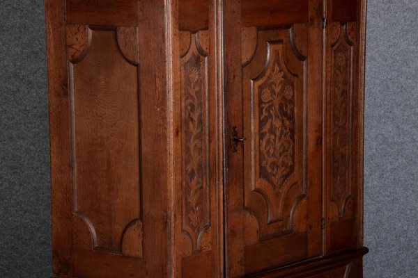 Small Baroque 1-Door Cabinet in Oak, 18th Century-DXD-1132866