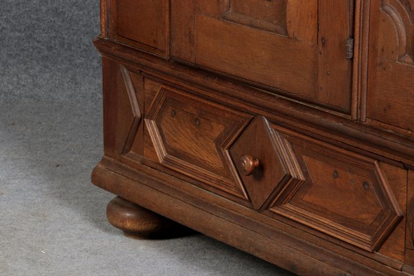 Small Baroque 1-Door Cabinet in Oak, 18th Century-DXD-1132866