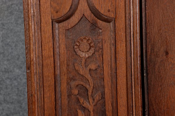 Small Baroque 1-Door Cabinet in Oak, 18th Century-DXD-1132866