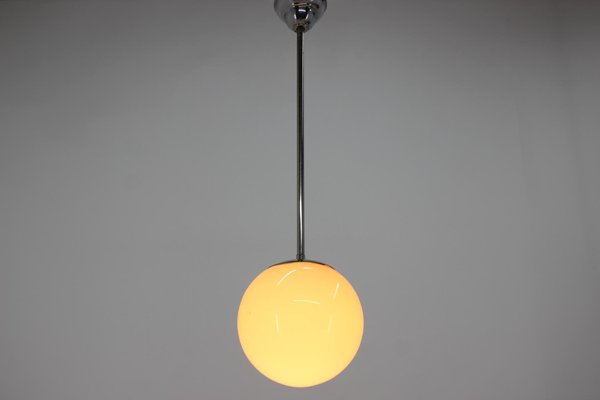 Small Bauhaus Chrome Pendant Lamp, 1930s-TZ-703069