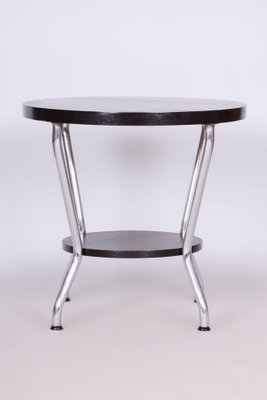 Small Bauhaus Table in Oak and Chrome attributed to Hynek Gottwald, Former Czechoslovakia, 1930s-WHY-1790799