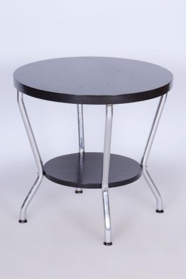 Small Bauhaus Table in Oak and Chrome attributed to Hynek Gottwald, Former Czechoslovakia, 1930s-WHY-1791105