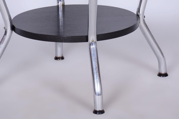 Small Bauhaus Table in Oak and Chrome attributed to Hynek Gottwald, Former Czechoslovakia, 1930s-WHY-1791105