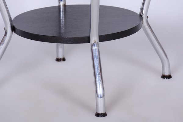 Small Bauhaus Table in Oak and Chrome attributed to Hynek Gottwald, Former Czechoslovakia, 1930s-WHY-1790799