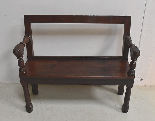 Small Bench with Oak Backrest in Louis XIV Style, 19th Century