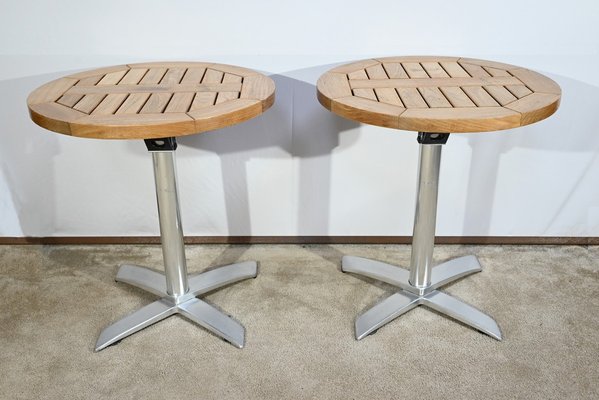 Small Bistro Tables in Ash by R. Vlaemynck, 1990s, Set of 2-RVK-1724727