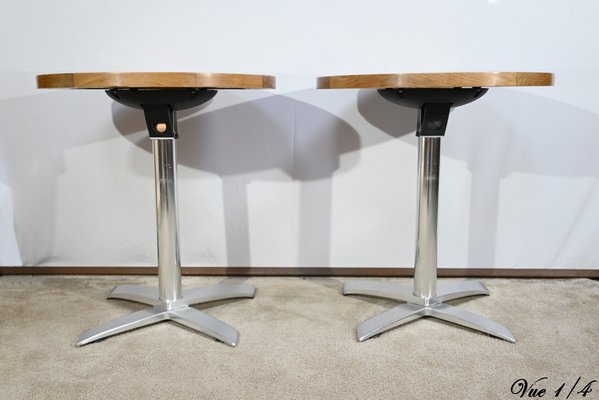 Small Bistro Tables in Ash by R. Vlaemynck, 1990s, Set of 2-RVK-1724727