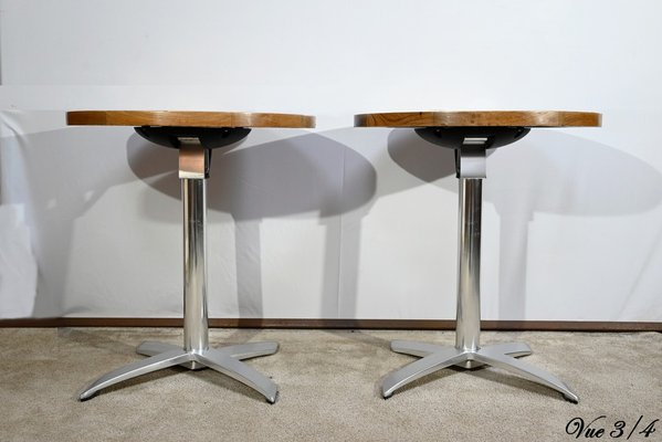 Small Bistro Tables in Ash by R. Vlaemynck, 1990s, Set of 2-RVK-1724727