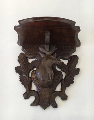 Small Black Forest Carved Wall Console, 1900s-BA-658443