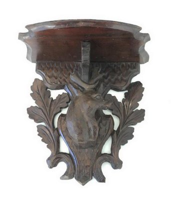 Small Black Forest Carved Wall Console, 1900s-BA-658443