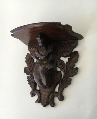 Small Black Forest Carved Wall Console, 1900s-BA-658443