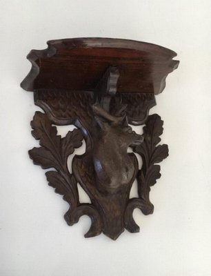 Small Black Forest Carved Wall Console, 1900s-BA-658443