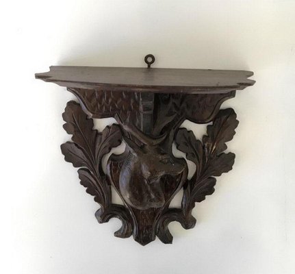 Small Black Forest Carved Wall Console, 1900s-BA-658443