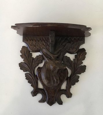 Small Black Forest Carved Wall Console, 1900s-BA-658443