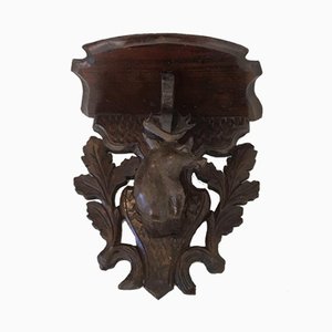 Small Black Forest Carved Wall Console, 1900s-BA-658443