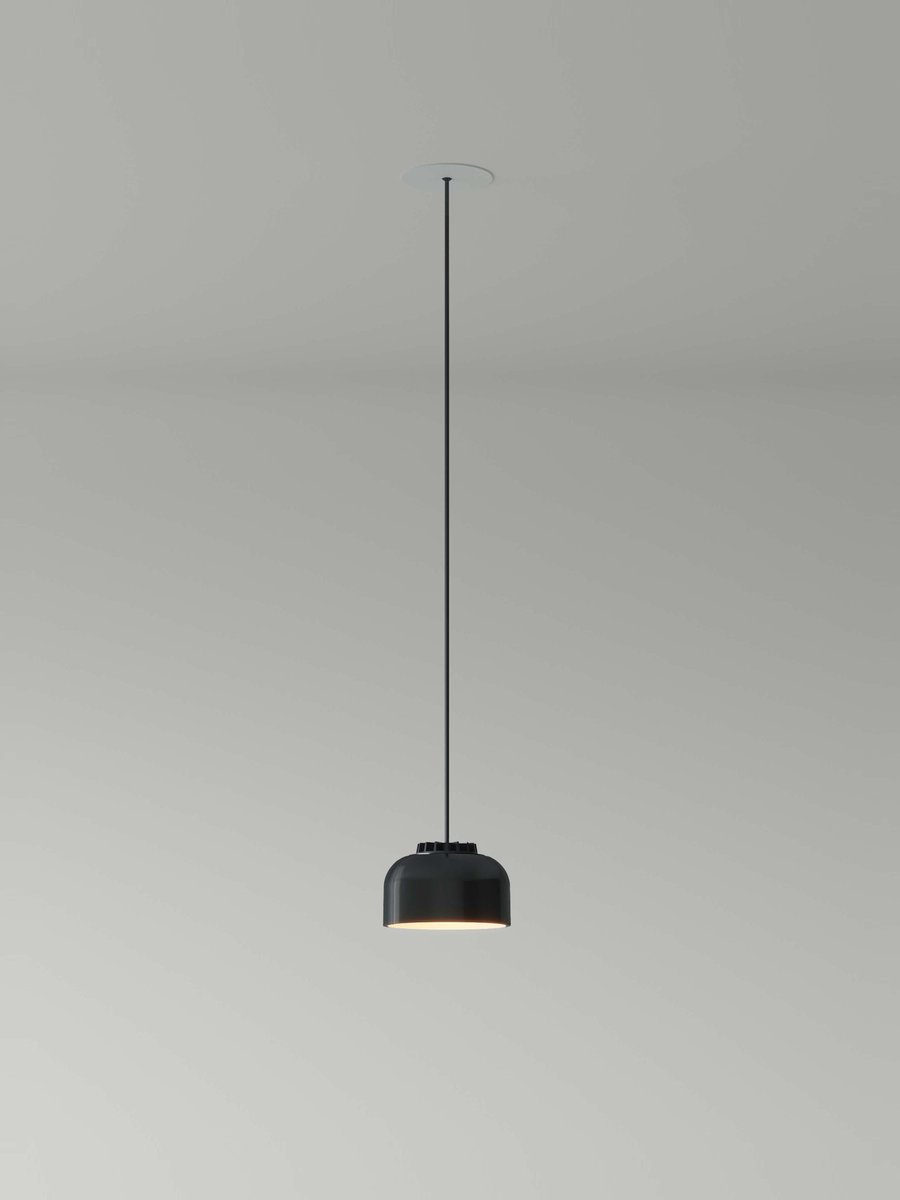 Small Black HeadHat Bowl Pendant Lamp by Santa & Cole