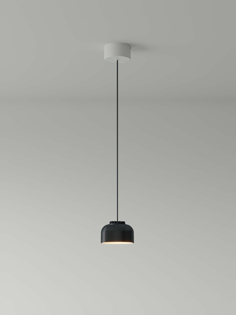 Small Black HeadHat Bowl Pendant Lamp by Santa & Cole