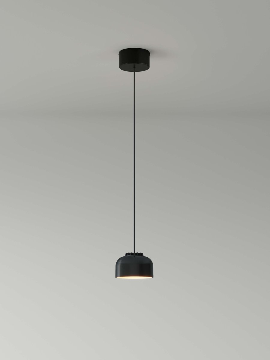 Small Black HeadHat Bowl Pendant Lamp by Santa & Cole