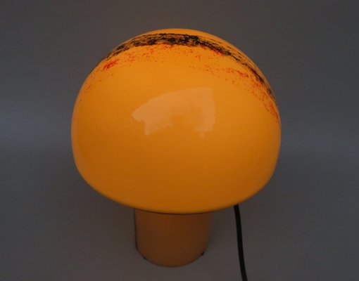 Small Black-Orange Mushroom Luminaire Table Lamp from Peill & Putzler, 1970s-EY-1251730