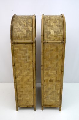 Small Bookshelves in Italian Bamboo, 1970s, Set of 2-FER-1318855