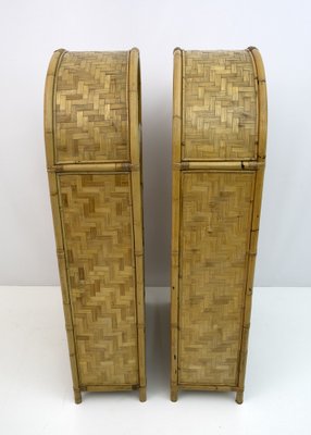 Small Bookshelves in Italian Bamboo, 1970s, Set of 2-FER-1318855