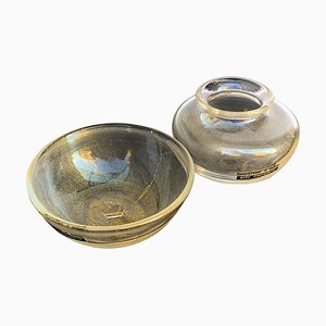 Small Bowls in Murano Glass with Gold from Arte Vetraria Muranese, Set of 2-JDR-1126281