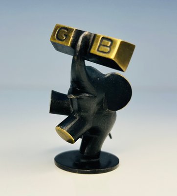 Small Brass Elephant by Richard Rohac, 1950s-GLD-1765528