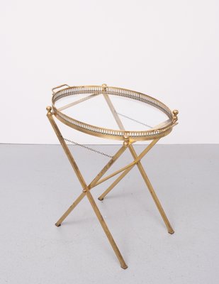 Small Brass Folding Serving Tray Table, France, 1970s-GCG-2032445