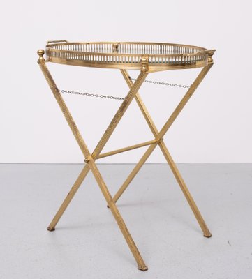 Small Brass Folding Serving Tray Table, France, 1970s-GCG-2032445