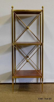 Small Brass Shelving with 3 Trays from Maison Jansen, 1970s-RVK-1060929